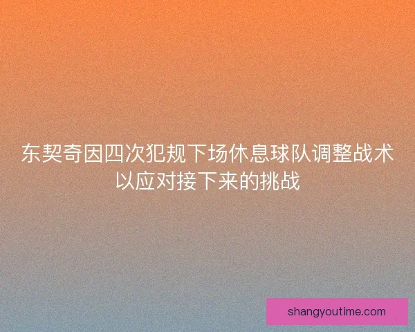 东契奇因四次犯规下场休息球队调整战术以应对接下来的挑战